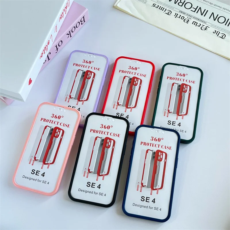 Funda para iPhone 16E de doble cara 360 de cobertura completa TPU PC cubierta transparente anticaída para iPhone 16E parachoques a prueba de golpes - imagen 5