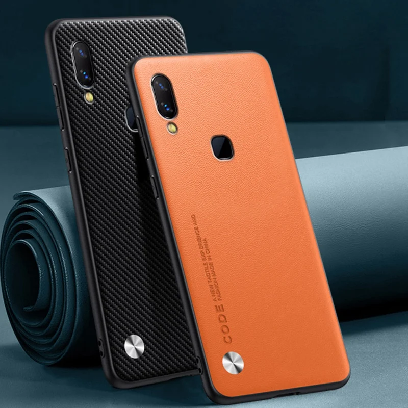 Funda de cuero PU de lujo para Vivo Y85, funda trasera de silicona mate a prueba de golpes, funda de teléfono de protección completa para Vivo V9 Youth Z1 Z3X - imagen 2