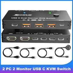 Switch KVM USB-C Doble Monitor 4K 60 Hz para 2 Portátiles