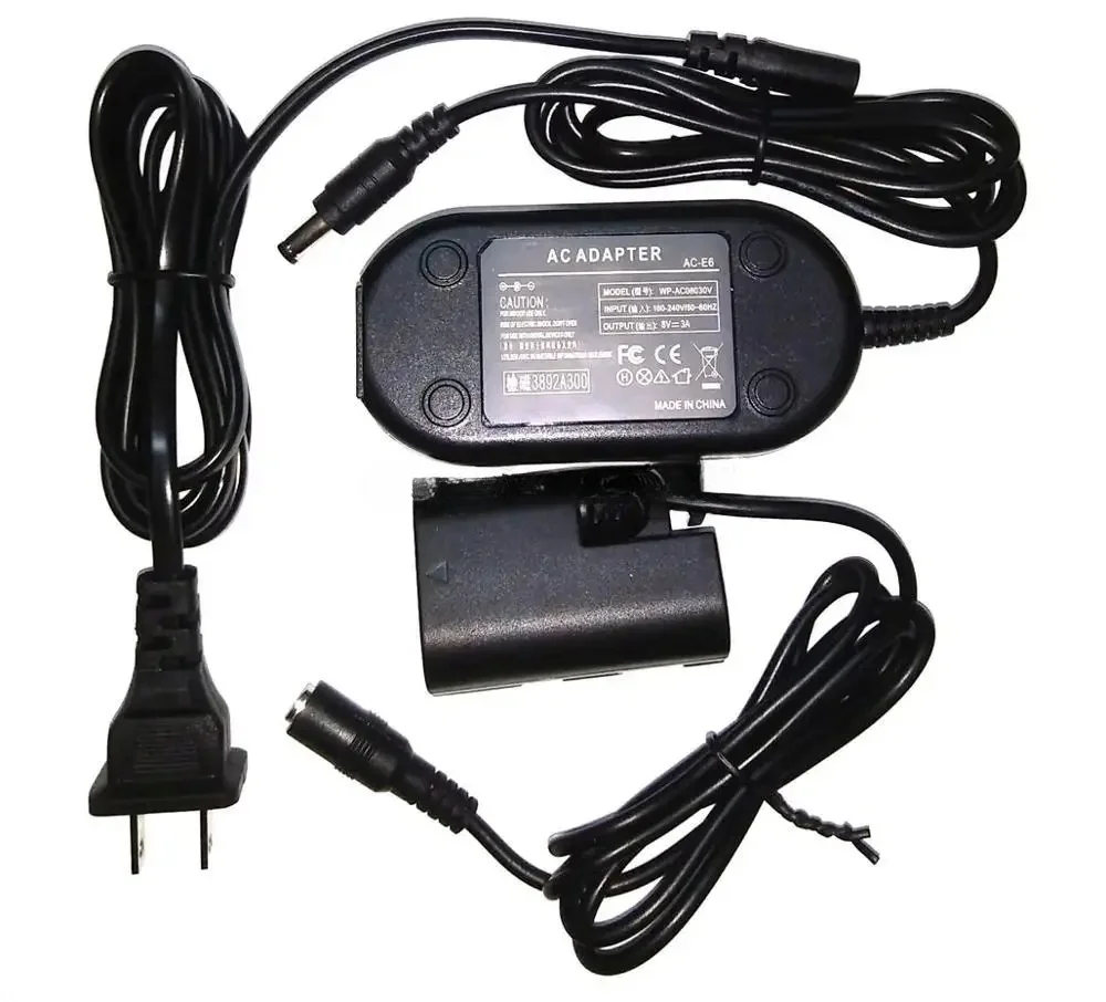 Acoplador de CC DR-E6 LP-E6 batería ficticia + ACK-E6 adaptador de corriente CA totalmente decodificado para Canon EOS 5D Mark IV 5D4 5D3 5D2 80D 90D 5DS 5DSR - imagen 4