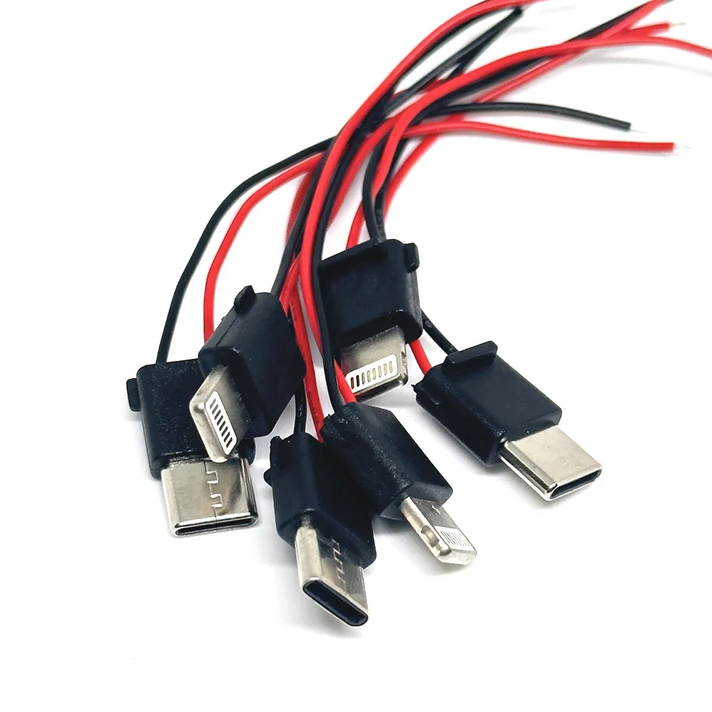 Enchufe macho USB para iphone tipo C, Conector de placa de chip, línea de carga DIY, piezas de adaptador de cable, tipo de soldadura, 2 pines, 1 pieza - imagen 5