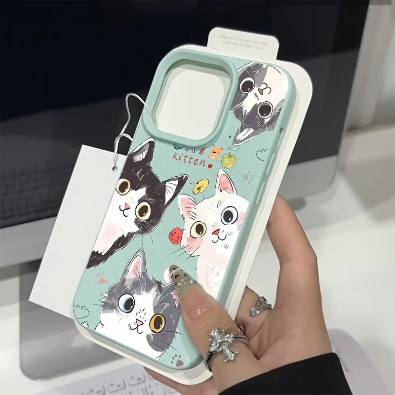 Funda de teléfono con diseño de lichi de gato bonito para iPhone 17 16 15 14 13 12 11 Pro Max XS X XR 16 Plus 17 Air 16E, funda suave de TPU a prueba de golpes - imagen 5