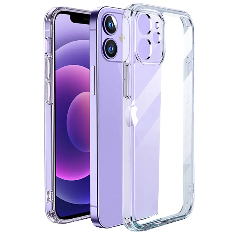 Nueva funda transparente para iPhone 12 11 13 14 15 Pro max 15 Plus funda protectora suave de TPU para iPhone 12 13 mini fundas Coque