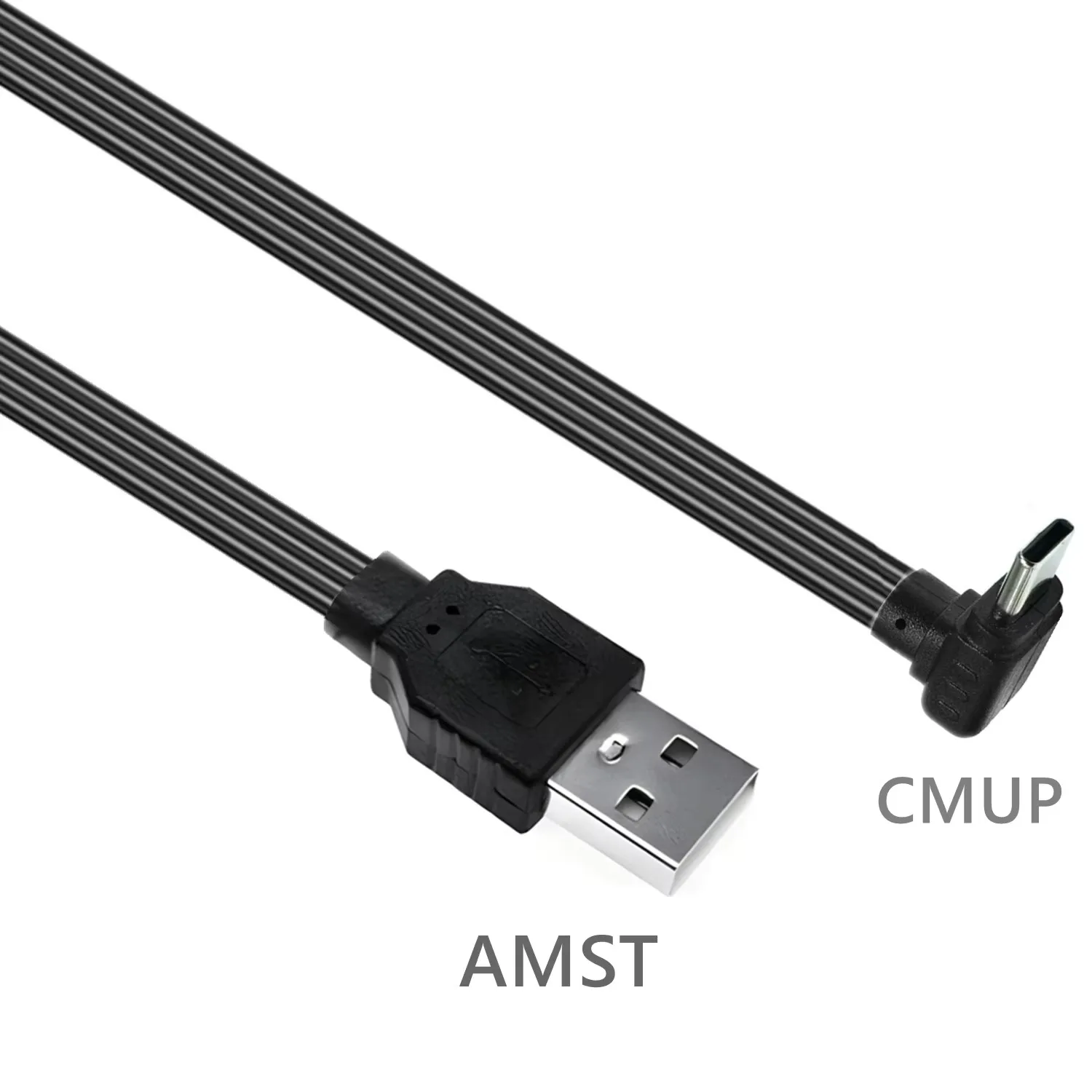 Cable de datos tipo c con enchufe de doble cara, 10CM-100CM, Android, súper plano, suave, doble codo, juego móvil, cargador tpc c de línea corta