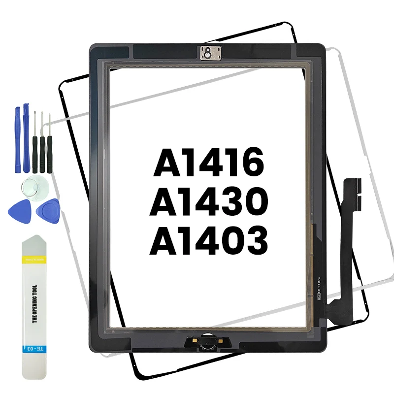 1 Uds pantalla táctil para iPad 3 A1416 A1430 A1403 paneles de Digitalizador de pantalla táctil Sensor de vidrio de repuesto con botón + herramientas - imagen 2
