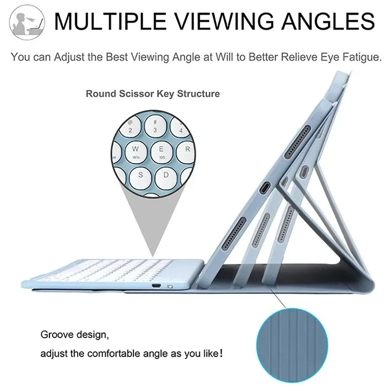 Funda con teclado y ratón Bluetooth para Xiaomi Redmi Mi Pad SE, 4G, 8,7, 2024, SE, 11, 10,61, 5, 11, 6 Pro, 11 pulgadas - imagen 4