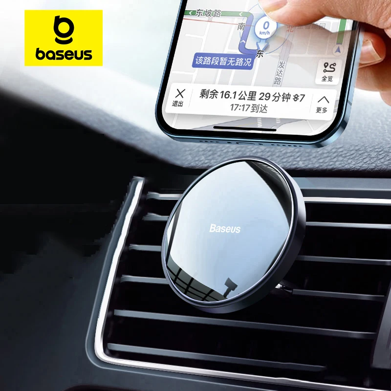 Baseus soporte magnético para teléfono de coche salida de aire Universal para iPhone 13 14 15 Pro Smartphone soporte para teléfono de coche soporte de montaje con Clip - imagen 2
