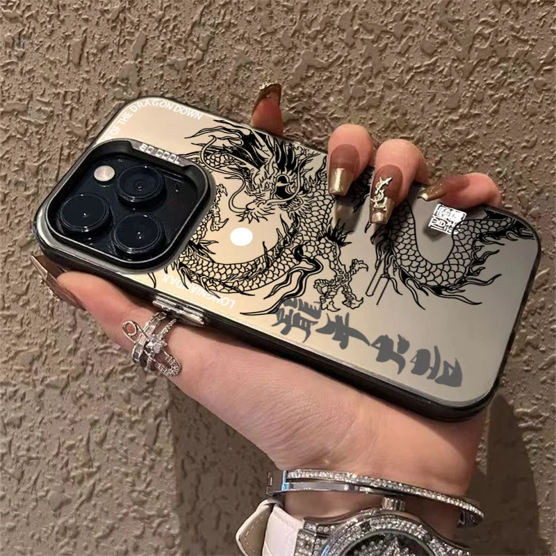 Funda Chinoiserie Loong Flower Dragon para Xiaomi Poco X6 F5 X5 M6 Pro 4G Mi 14 13 13T Pro 12 12T 12X 11 Lite 5G NE cubierta chapada - imagen 3