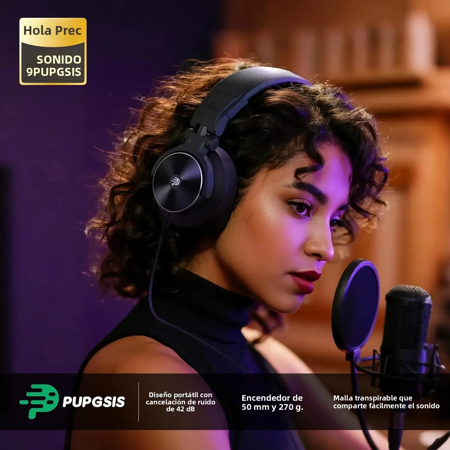 Auriculares de estudio DJ auriculares profesionales 40kHz estéreo de alta resolución 3,5mm/6,35mm conector de Audio grabación con cable auriculares Monitor de Audio - imagen 5