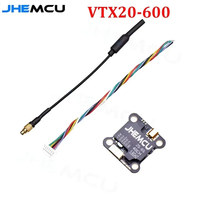 JHEMCU VTX20-600 FPV 5,8G 7-26V 0MW/200/400/600/40CH transmisor VTX para modelos RC marco de Dron de carreras con visión en primera persona de largo alcance