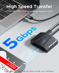 Adaptador USB 3.0 a SATA ORICO para HDD SSD 2,5″