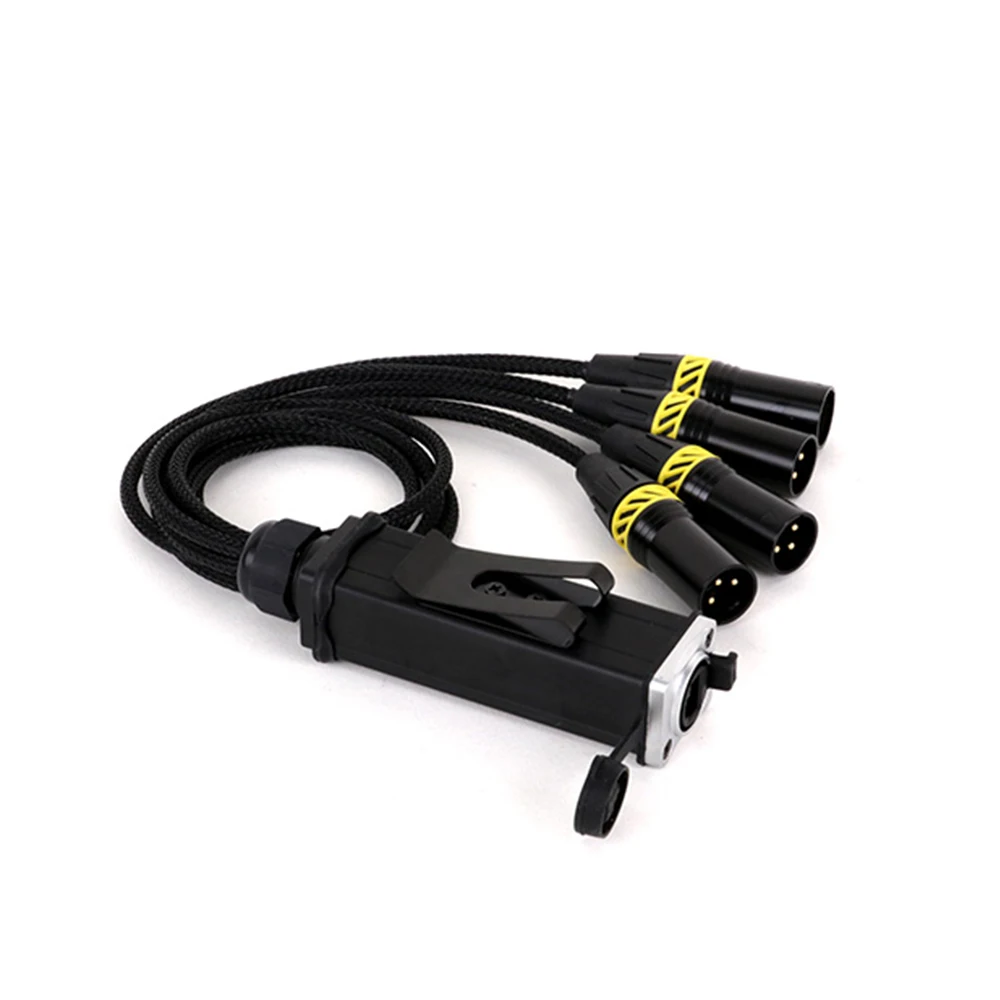 Snake-extensor XLR de 4 canales y 3 pines, receptor de red múltiple a Ethercon Splitter, Cable trenzado macho/hembra a hembra RJ45, 1 par - imagen 2