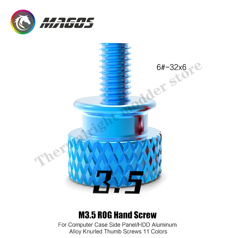 Tornillo M3.5 personalizado con logotipo ROG, opcional, apriete a mano, paso, pulgar moleteado, PC, embellecedor, pieza MOD, 11 colores, 5 uds. - imagen 2