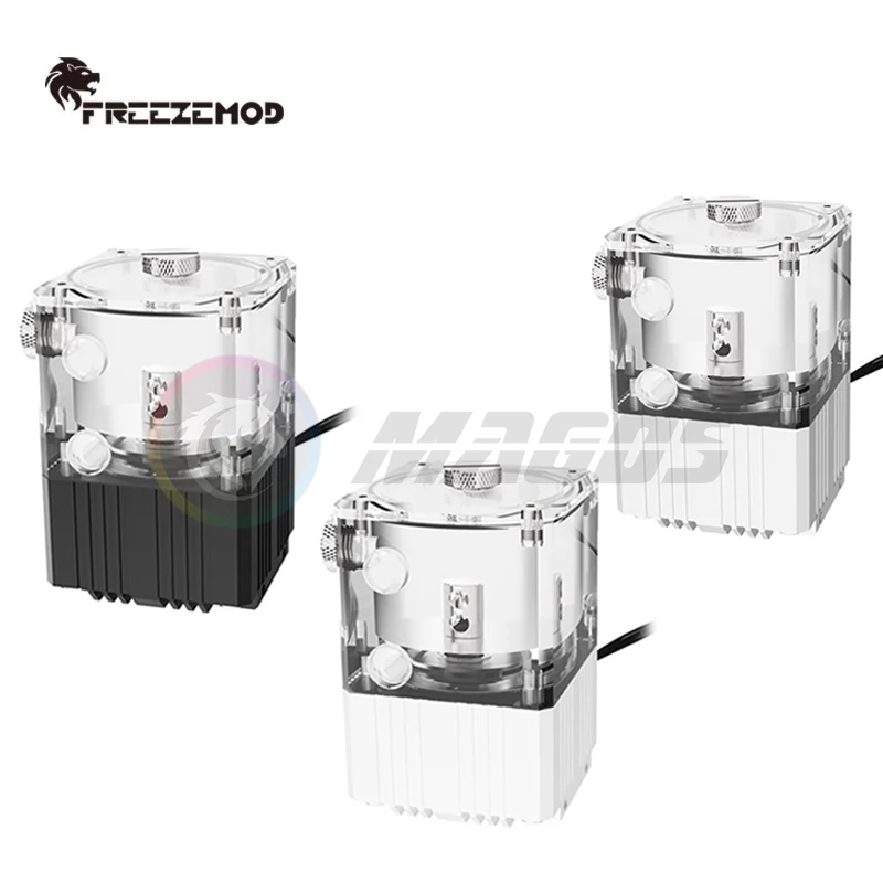 FreezeMod Bomba de caja de refrigeración por agua Res para caja Mini ITX, + indicador de flujo, 4000 RPM, 780 L/H, negro/plata/blanco PUB-Q2YT