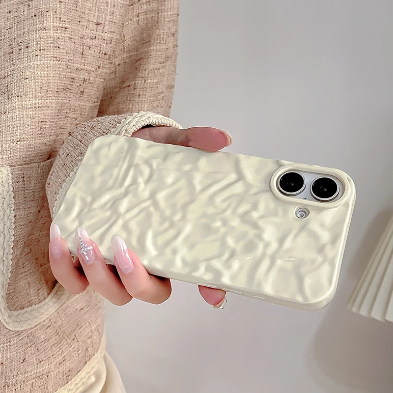 Funda de teléfono con textura de meteorito blanco brillante a la moda para iPhone 16 Pro Max 15 14 13 12 11 Pro Max 14 Plus, funda trasera de TPU brillante - imagen 4