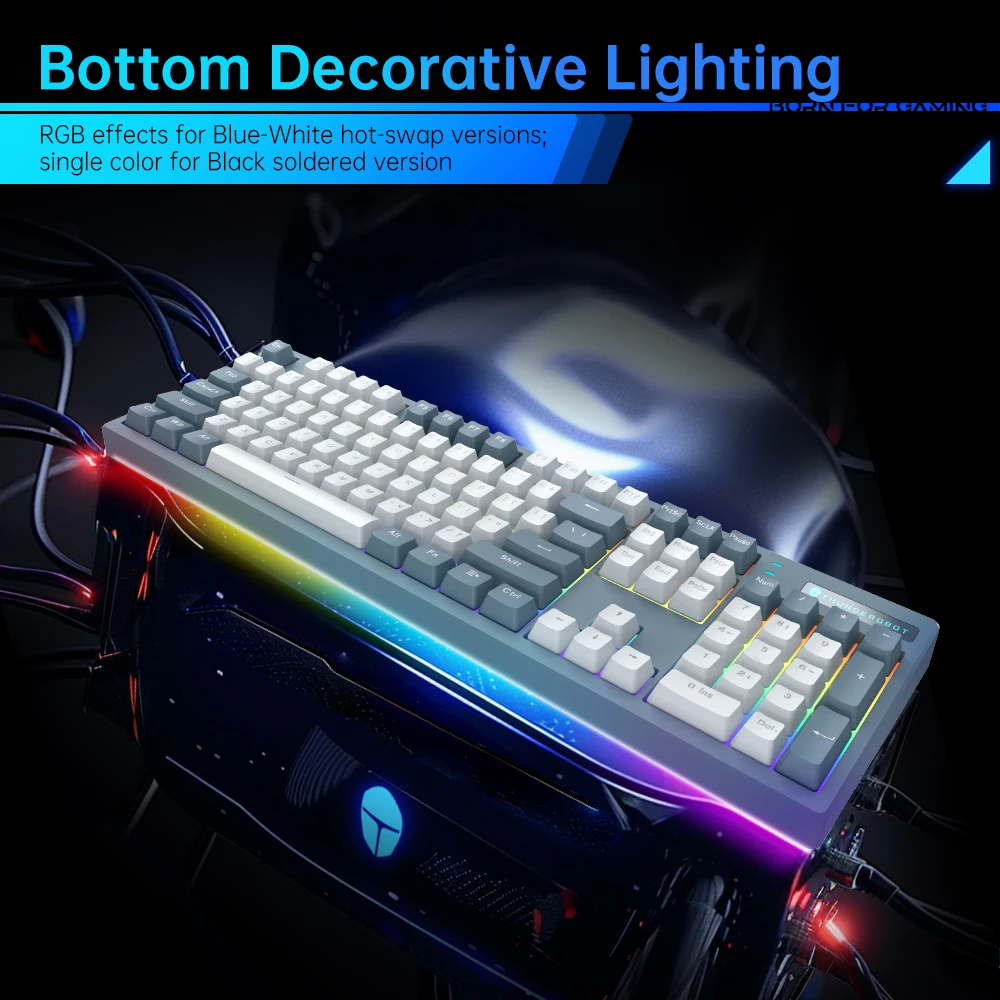 Thunderobot K104S Teclado Mecánico Gamer Alámbrico Tamaño Completo 104 Teclas, Retroiluminación RGB, Teclas ABS - Para PC, Laptop y Juegos de Alto Rendimiento - imagen 5