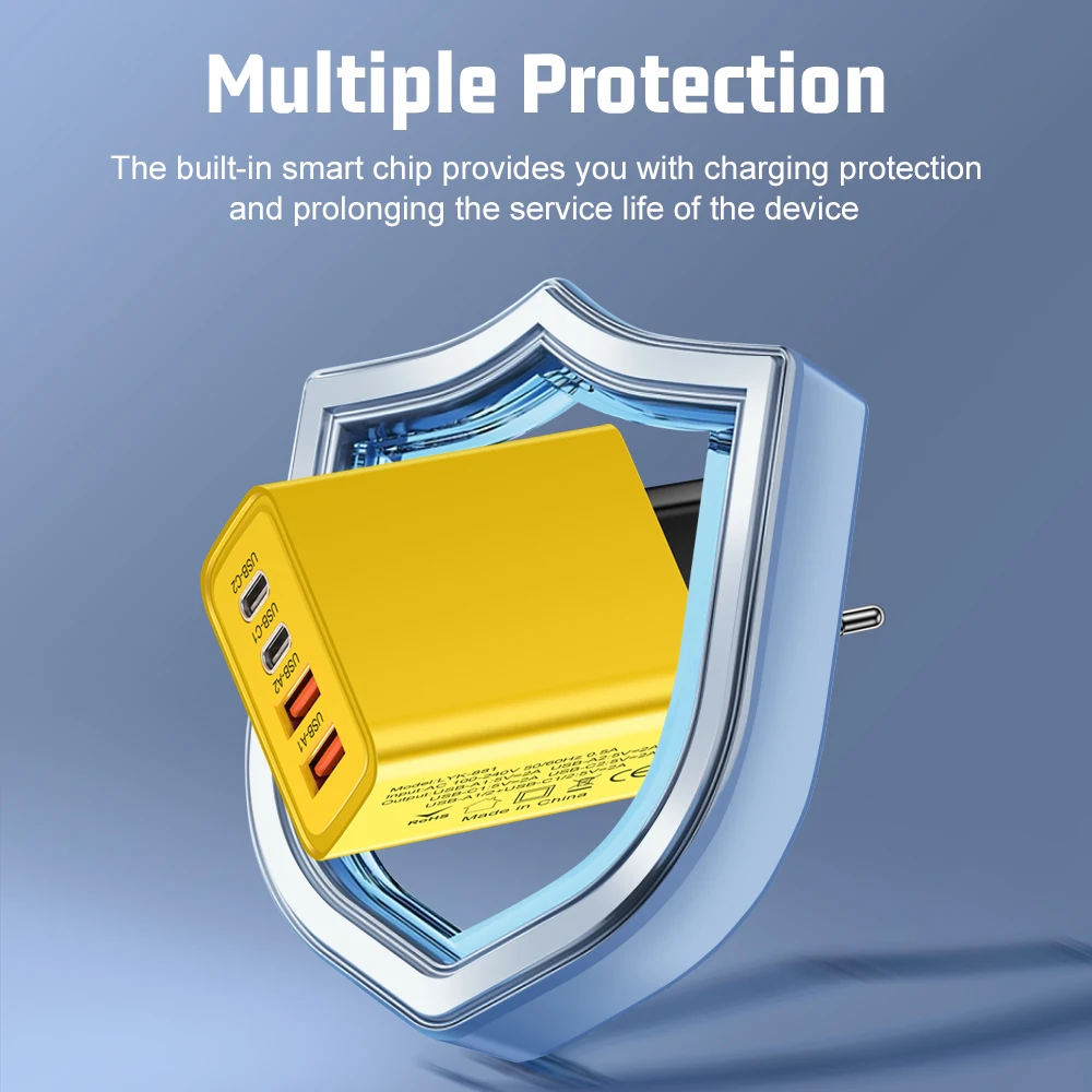 Total 40W 2 USB 2 tipo cargador de pared multipuerto adaptador USB PD para Xiaomi iPhone 13 12 para Samsung carga de enchufe de teléfono móvil - imagen 3