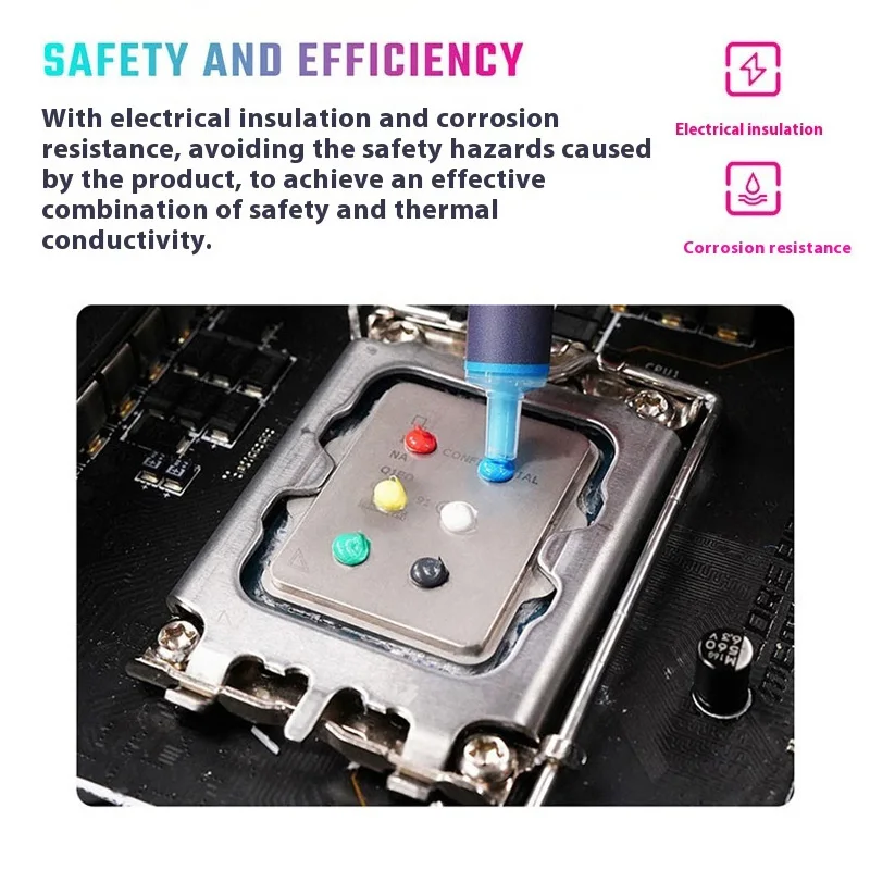 CoolerMaster-pasta de grasa de silicona térmica, compuesto conductor térmico con raspador, 12,4 W, 3g, rojo, GPU, CPU, Chipset - imagen 4