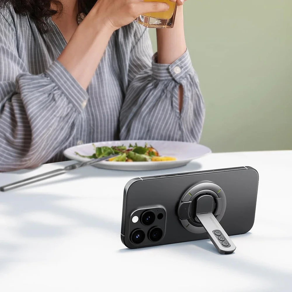 360 ° Soporte de teléfono magnético de doble cara con rotación para MagSafe, soporte de agarre para teléfono, soporte de anillo de dedo 3 en 1 para iPhone 17 16 15 14 13 - imagen 4