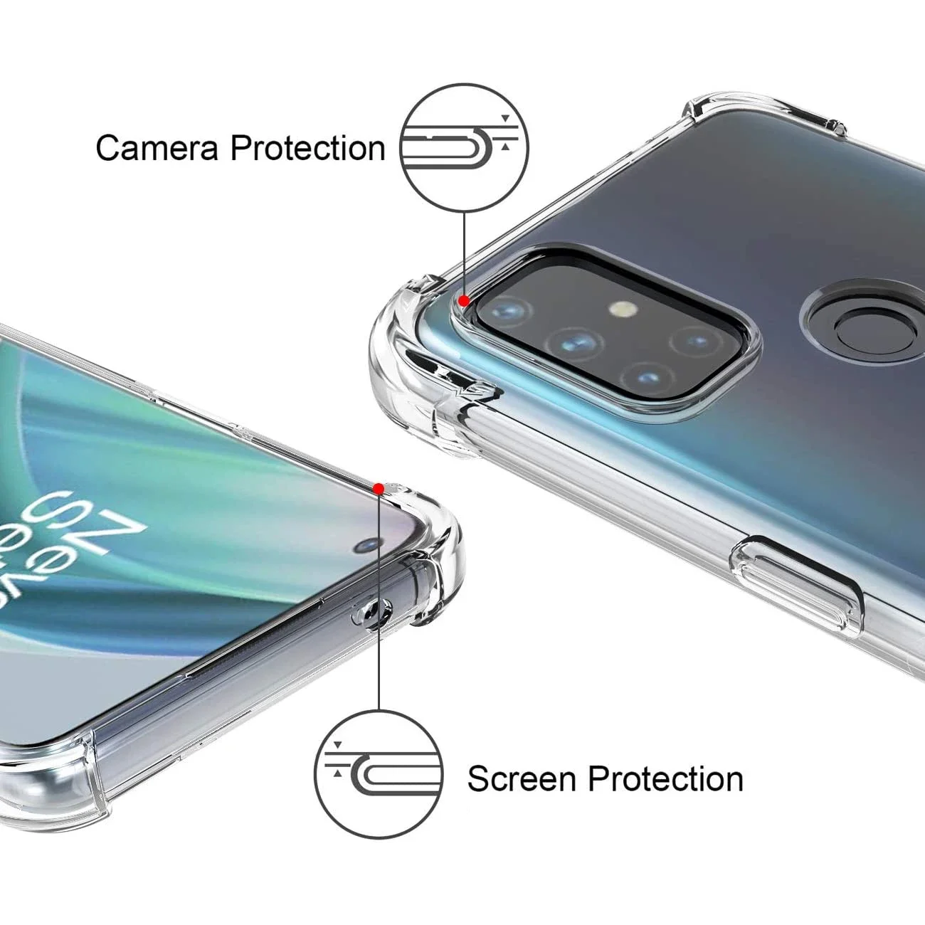 Airbag de silicona a prueba de golpes para Oneplus Nord N10 N100 5G NordN10 NordN100 Original suave transparente TPU One Plus Funda trasera - imagen 5