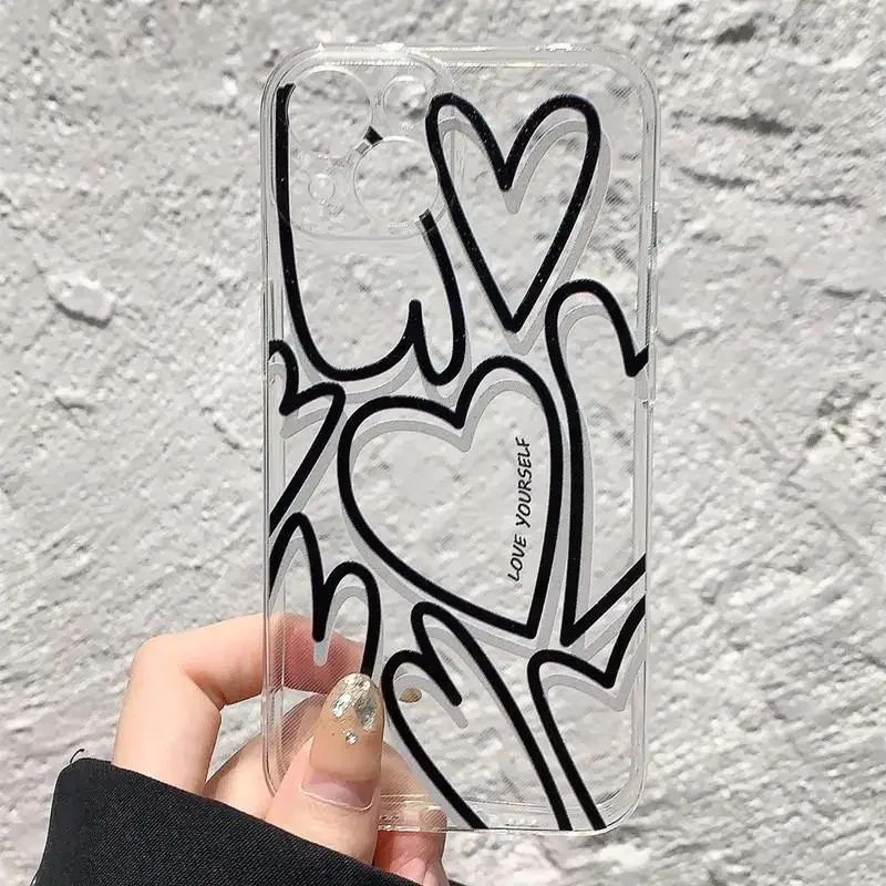 Funda de teléfono con flores de Margarita para IPhone 11, funda para IPhone 12, 13, 14, 15 Pro Max XS XR X 7, 8, 15 Plus SE, funda colorida con corazón de amor - imagen 5