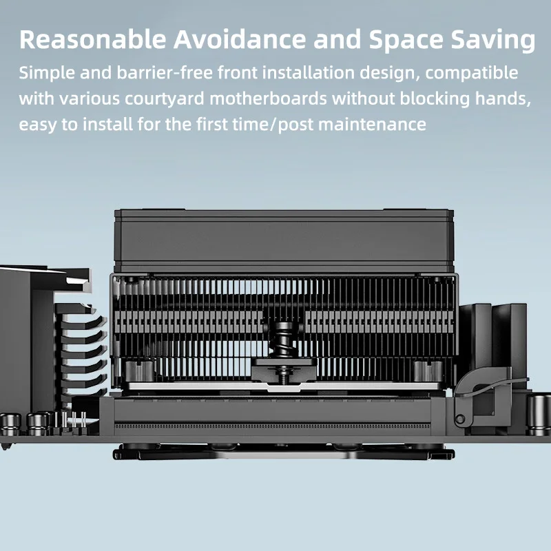 ID-COOLING 53mm ITX enfriador de CPU de perfil bajo 4 tubos de calor radiador de refrigeración de aire para Intel LGA 1851/1700/1200/115X AMD AM4/AM5 - imagen 5