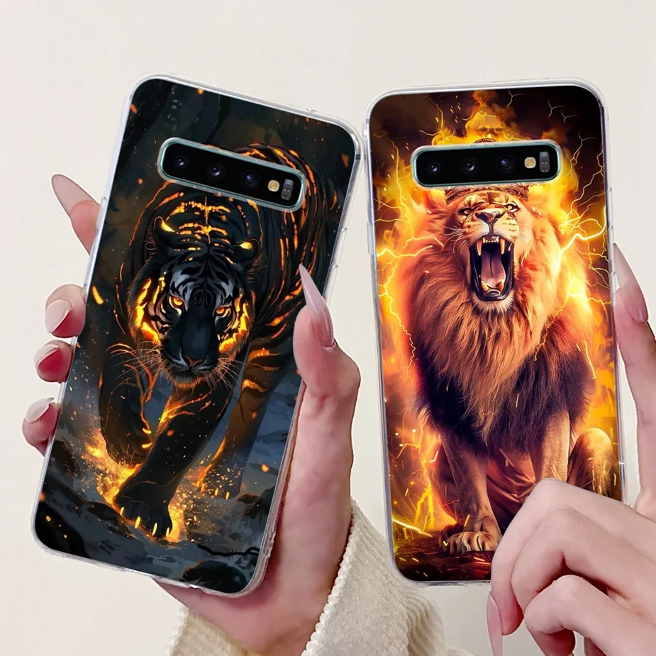 Para Samsung Galaxy S10 S10e S10 + funda Cute Cat funda pintada de lujo funda de teléfono de silicona suave para Samsung S10 Plus S 10 S10e bolsas - imagen 5