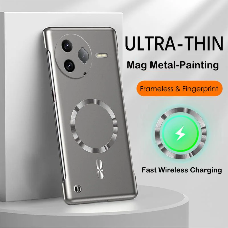 Funda sin marco con pintura de Metal ultrafina para XIAOMI Poco F7 Ultra F6 F5 F4 F3 X7 X6 Pro, cubierta dura para PC con carga inalámbrica magnética