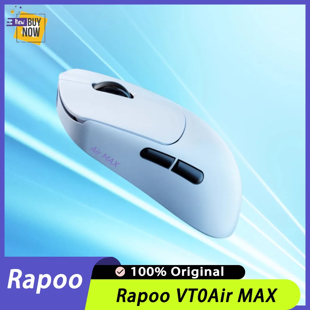 Rapoo VT0Air MAX ratón inalámbrico Dual 8K PAW3950 Bluetooth 39g ratón ligero para juegos accesorios ergonómicos para jugadores de PC de largo alcance