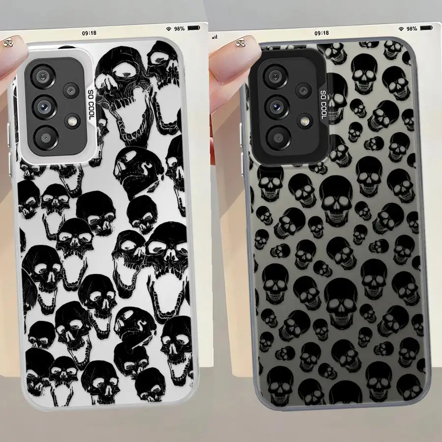 Funda para Samsung Galaxy A14 A12 A13 A20s A11 A16 A02 A06 A15 A50 A04e A03 funda trasera para teléfono esqueleto calavera