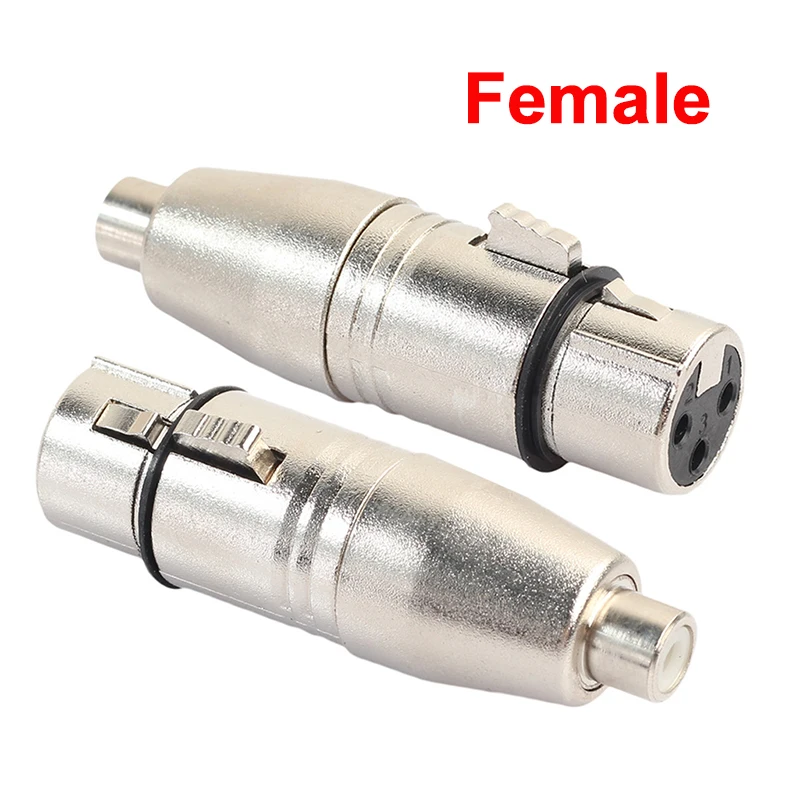 2 uds alta calidad XLR 3 pines macho/hembra a RCA hembra adaptador de Audio conector convertidor HIFI compatible para micrófono altavoz - imagen 4