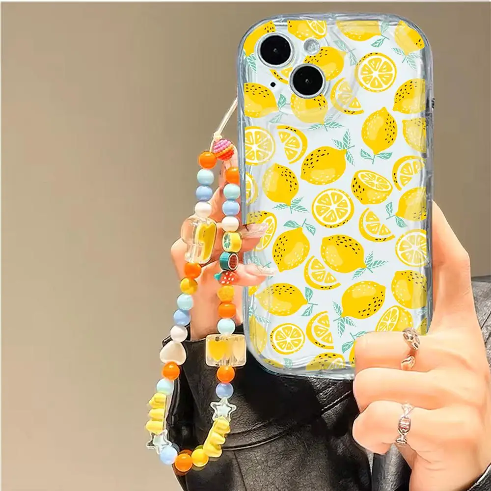 Funda con cadena de arándano, fresa y limón para OPPO A78 A95 A74 A78 A58 A54 A54S A52 A72 A53 A53S A17 A96 A77 A5S A7 A5 A3S A55 A93 - imagen 3