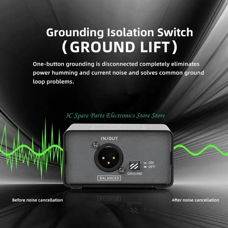 Aisladores ruido bucle tierra SZ, caja eliminadores zumbidos pasivos ajuste ganancias para estudio - imagen 3
