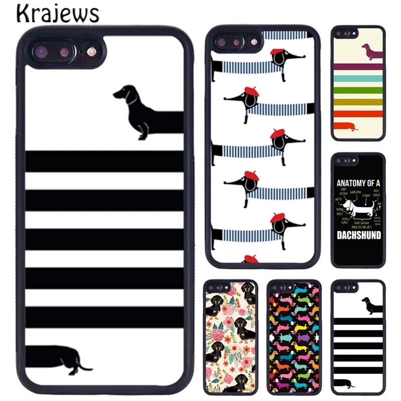 Krajews Dachshund salchicha perro cachorro funda de teléfono para iPhone 17 Air 16 15 14 11 12 13 Pro MAX Plus funda coque