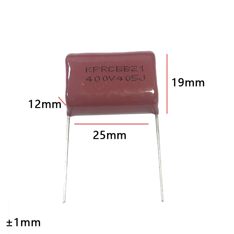 Condensador de película de polipropileno, 5 piezas, CBB21, 400v405J, 400v4uF, P25mm, 405J400v, 4uF400v - imagen 2