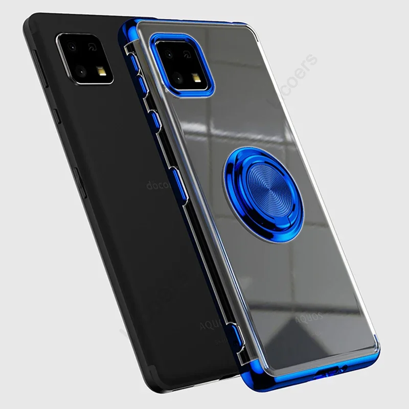 Funda para Sharp Aquos Sense R10 R9 10 9 8 7 Plus 6 4 R8 R7 Wish 3 cubierta anillo chapado soporte para coche carcasa de soporte de silicona suave - imagen 5