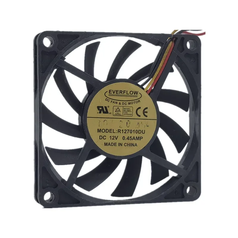 Nuevo R 127010 DU 12V 0.45a 7010 7cm ventilador de refrigeración de medición de velocidad de tres cables de gran volumen de aire - imagen 2