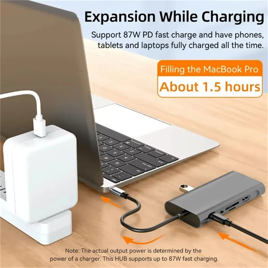 Estaciones de acoplamiento tipo C 11 en 1, concentrador de USB-C USB tipo C a 4K HDMI, adaptador divisor USB 3,0 de 5Gbps para ordenador portátil y Macbook - imagen 3