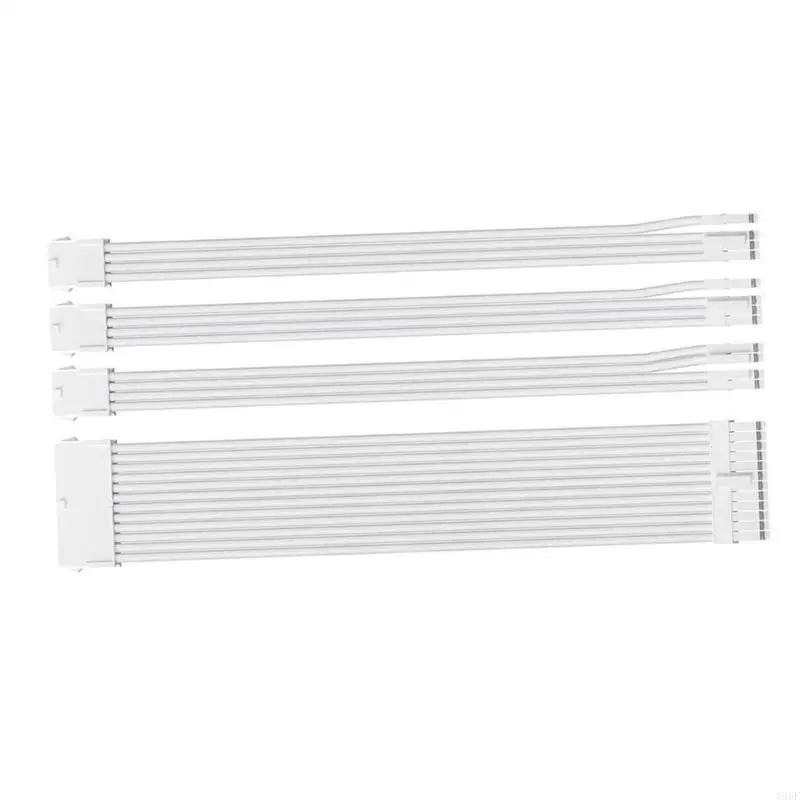 Juego cables extensión alimentación 896F PC 18AWG, trenzado suave, CPU 1x24 pines, 1x8 pines, PCIe 2x8 pines con - imagen 5