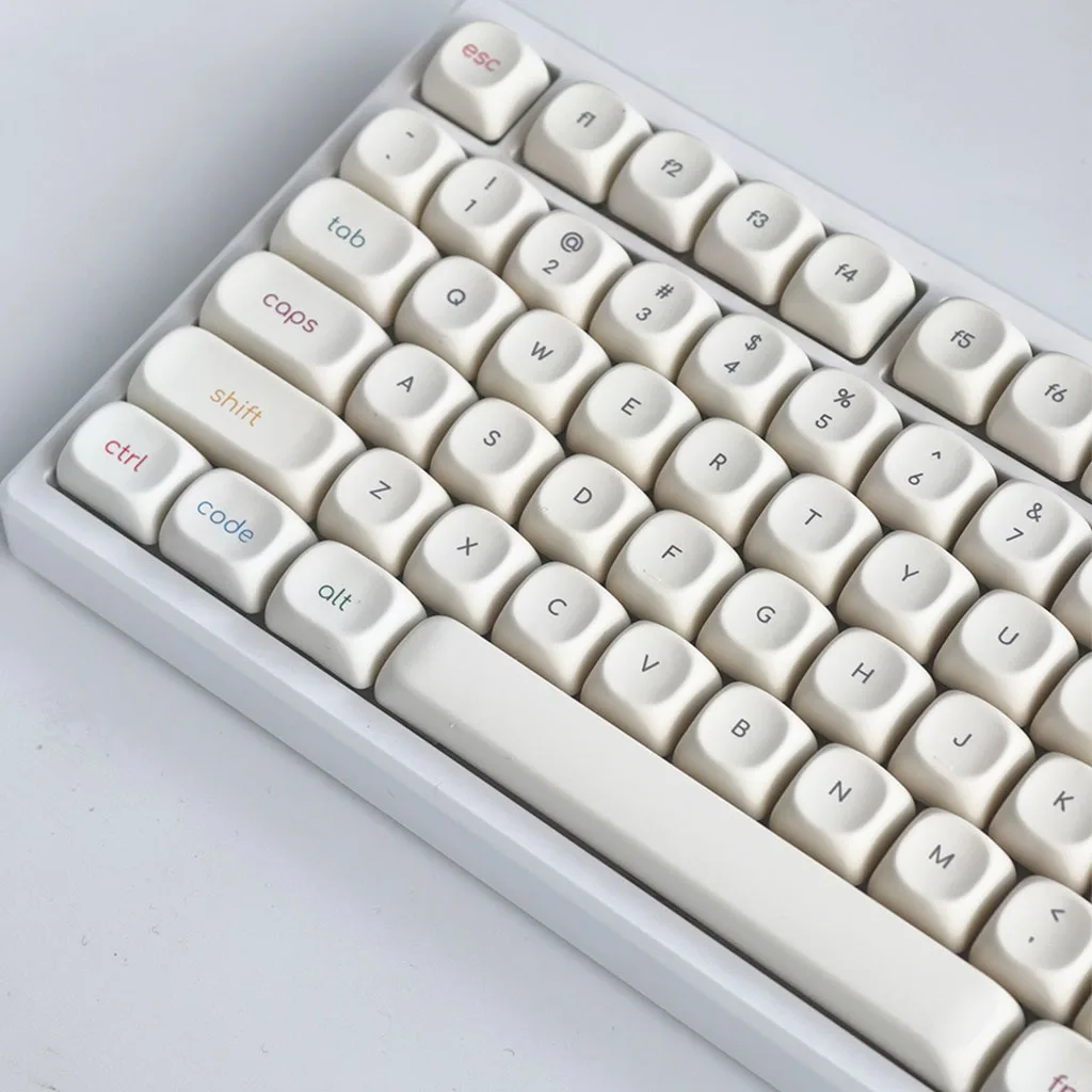Cute Frozen Yogurt Keycap MOA Minimalist Milky White Round Ball Caps 124Keys PBT Thermal Sublimation Mechanical Keyboard Keycaps - imagen 5