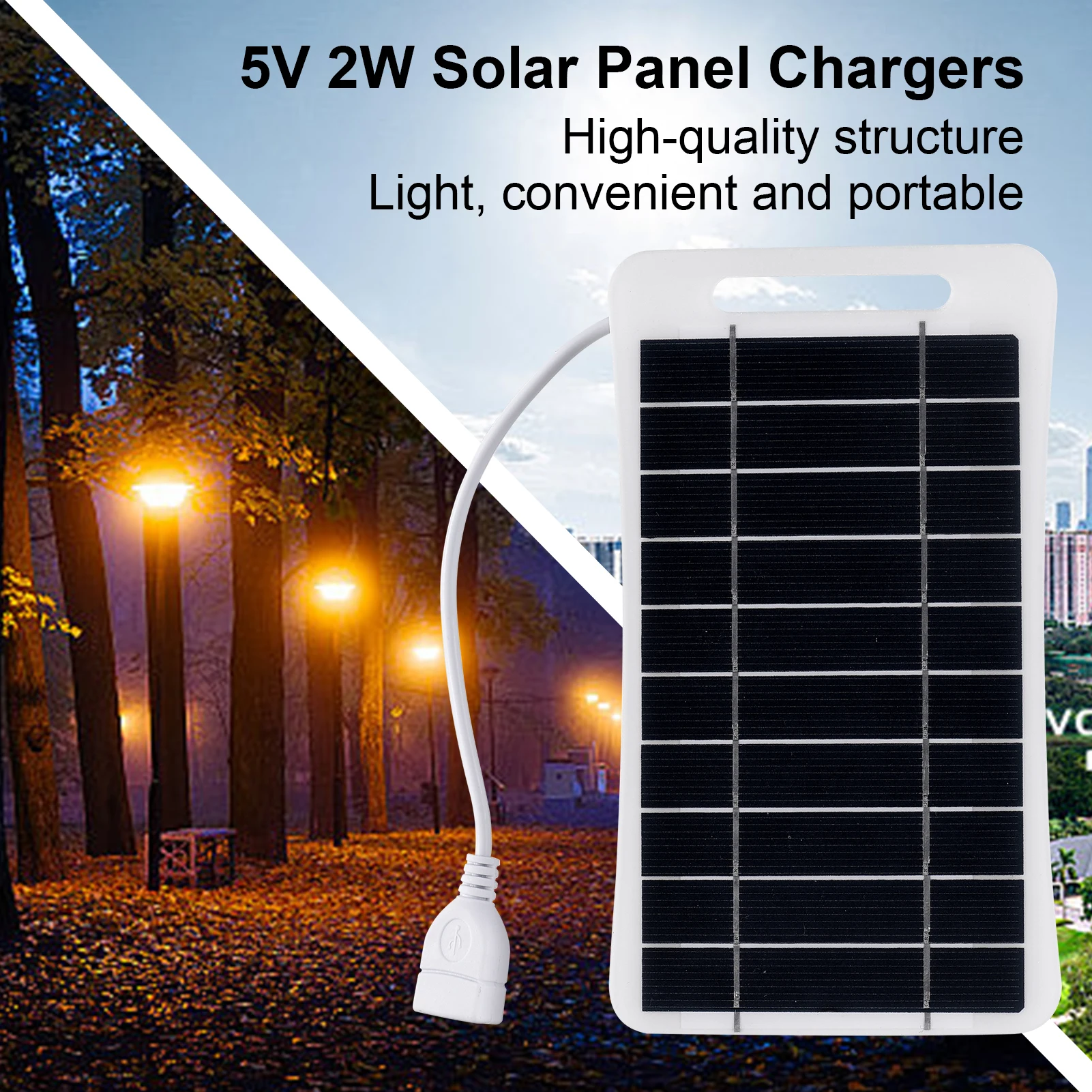 Panel Solar pequeño de 5V/2W con USB, célula Solar de silicio monocristalino DIY, Panel de energía portátil impermeable para Camping para teléfono móvil - imagen 4