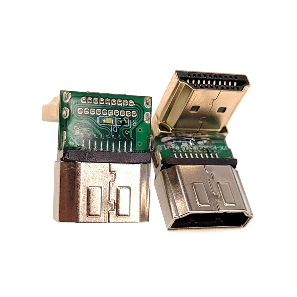 Extensión de cable de alta definición montado en la pared HDMI monitor de TV montado en la pared HDMI 8k ángulo recto codo de 90 grados giratorio hembra a - imagen 2