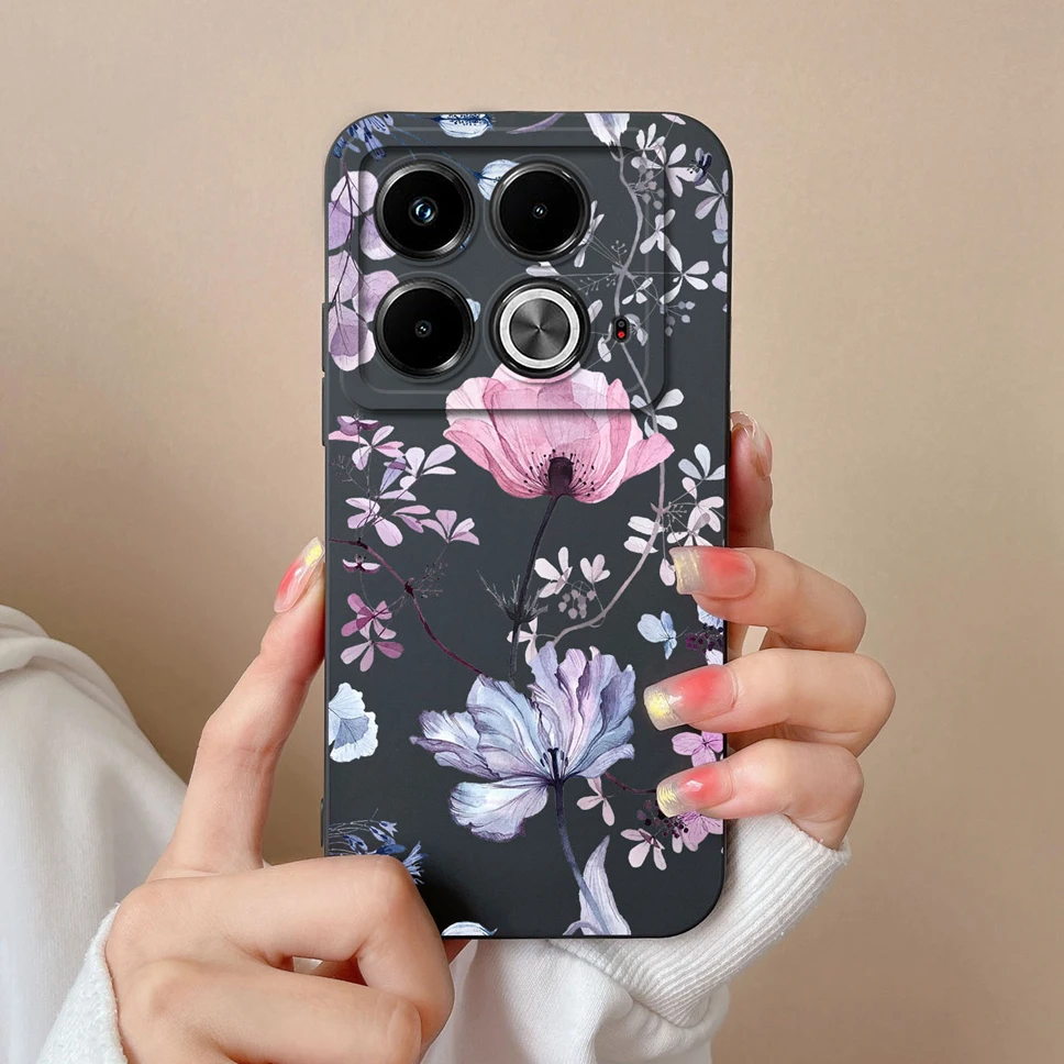 Funda de teléfono para Infinix Note 40 Pro Plus 4G 5G, carcasa de silicona líquida con flores encantadoras para Infinix Note 40 Pro 40 Pro Plus 4G 5G - imagen 2