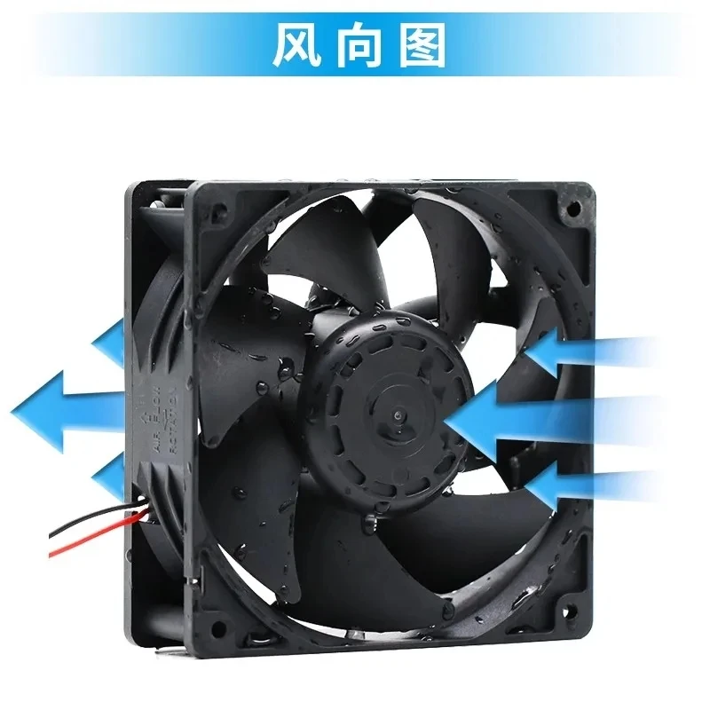 EC100V-240V ventilador de flujo axial de amplio voltaje IP68 ventilador impermeable 12cm 12038 ventilador ultrasónico humidificador industrial con doble rodamiento de bolas - imagen 5