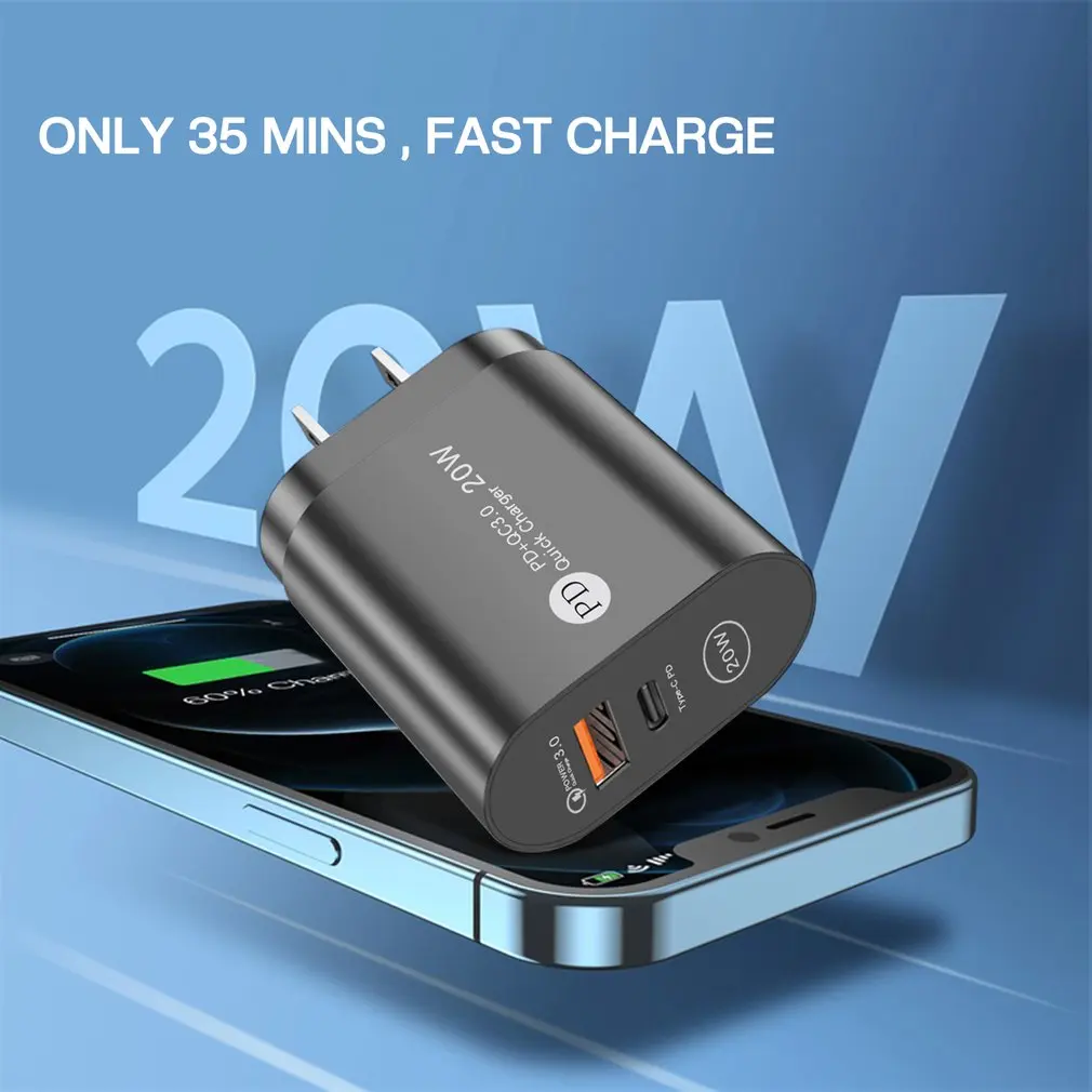 Cargador USB PD de 20W para teléfono, adaptador de carga rápida QC 3,0 para iPhone 13, 12 Pro, iPad, Huawei, Xiaomi y Samsung - imagen 5