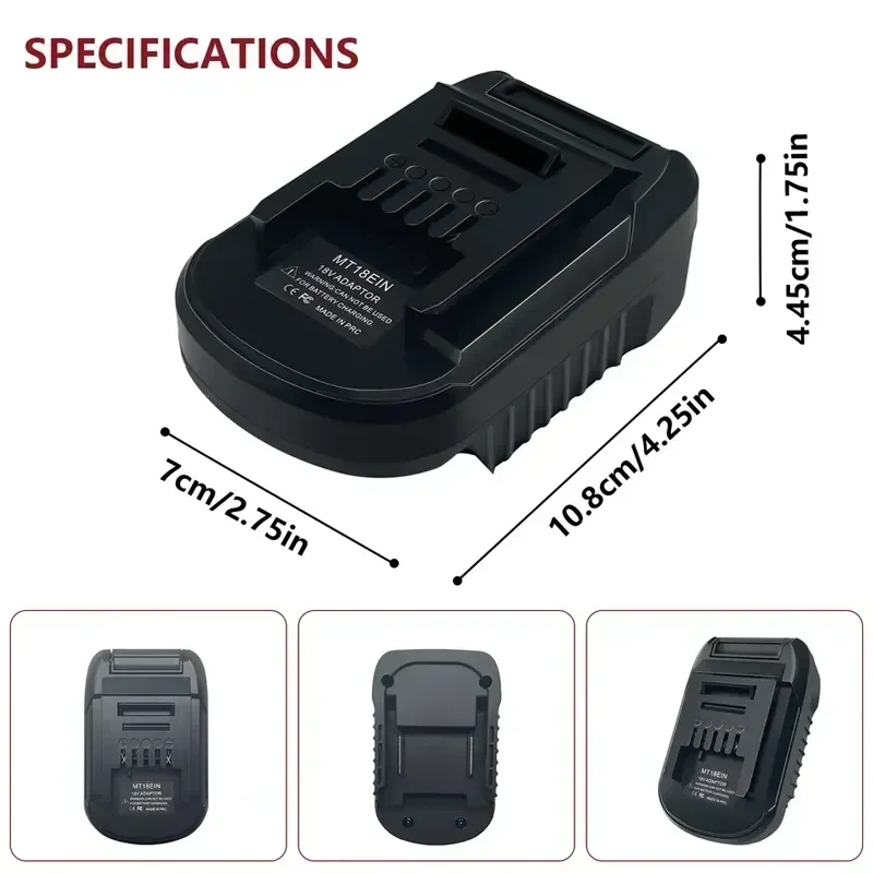 Adaptador para batería Makita de 18V a batería de iones de litio Ein de 18V, convertidor adaptador MT18EIN para uso de herramientas eléctricas inalámbricas Ein - imagen 5