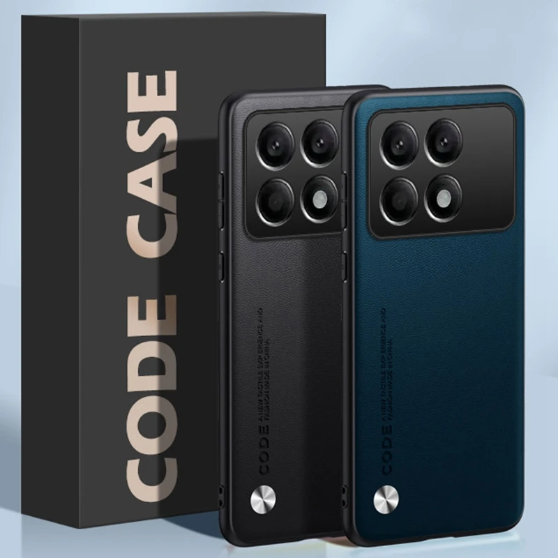 Para Xiaomi Poco F6 Pro 5G funda de teléfono de cuero de lujo para Poco F6 Pro F6Pro funda protectora de silicona mate a prueba de golpes Coque - imagen 3