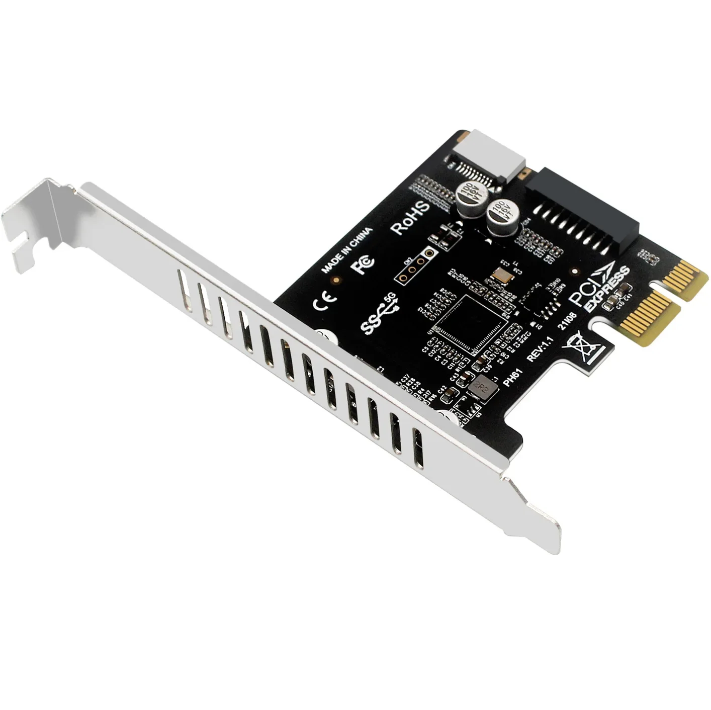 Tarjeta extendida PCIE USB 3,0 PCI Express a USB3 tipo E frontal TYPE-C 19P 20 pines tarjeta de expansión PCI-e tipo C adaptador de controlador - imagen 2