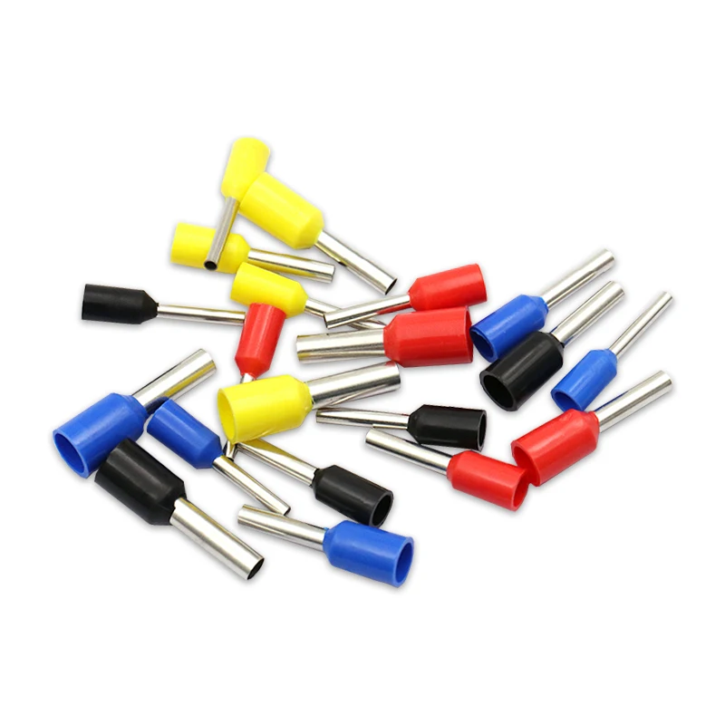 Conector Tubular de presión en frío, terminales eléctricos, casquillos de Cable engarzado, 50 piezas, VE0508, VE1008, VE1508 - imagen 3