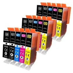 Cartucho tinta Canon compatible PGI-520 CLI-521 para IP3600 IP4600